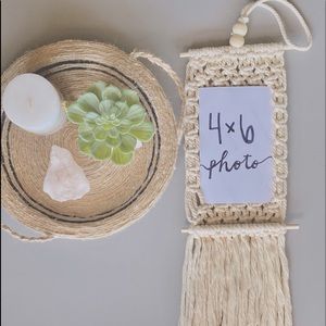Macrame picture frame for 4x6 photo